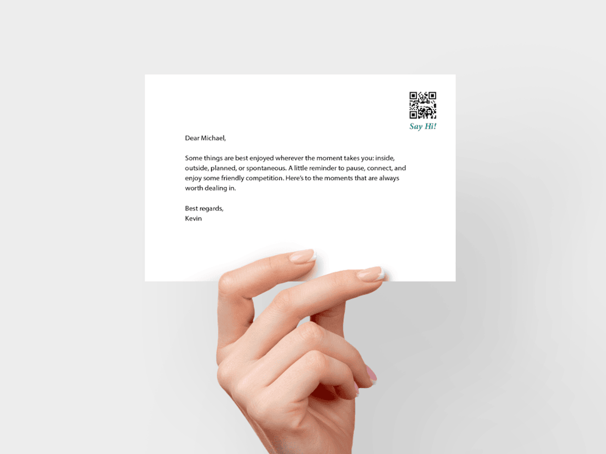 Some things are best enjoyed wherever the moment takes you; inside, outside, planned, or spontaneous. A little reminder to pause, connect, and enjoy some friendly competition. Here's to the moments that are always worth dealing in.