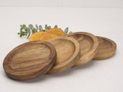 Acacia Wood Appetizer Plates Set